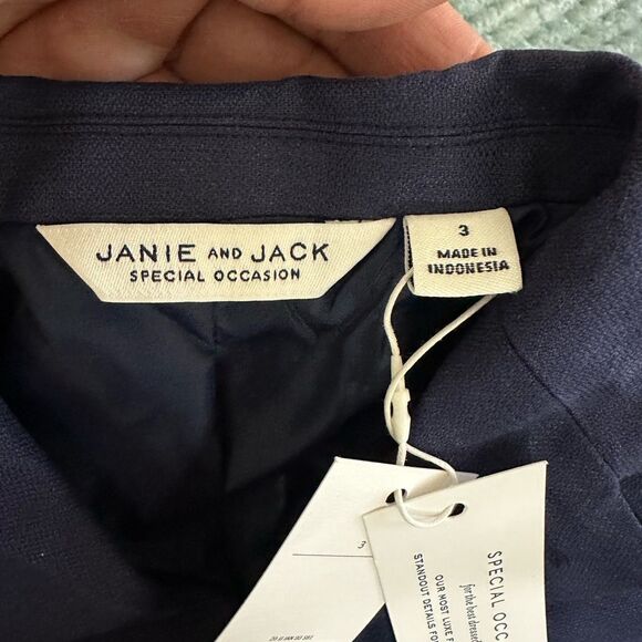 NWT Janie and Jack Classic Navy Blazer Toddler Size 3 - Picture 3 of 4